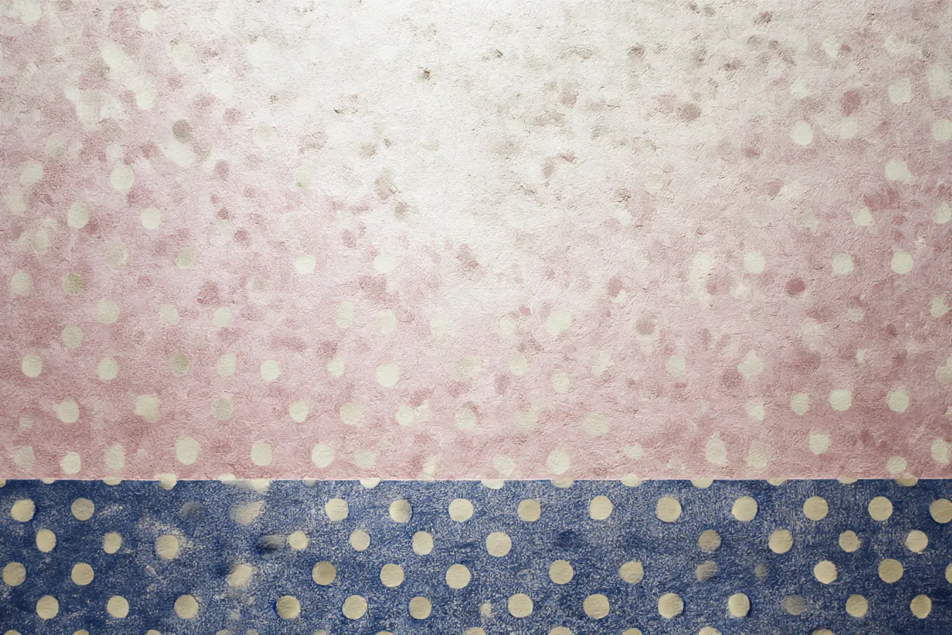 ピンクと青のドット背景｜柔らかなピンクと青の色合いが交じり合い、ドット模様が美しく配置されたデザイン。「ドット」の配置が絶妙で、優れた視覚的バランスを生み出し、温かみを感じさせる背景です。