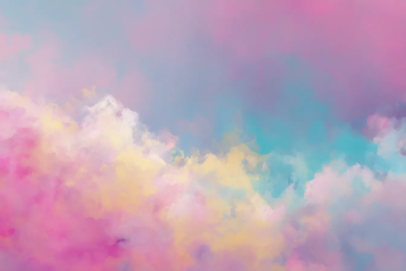 レインボー風背景3｜淡い色合いで構成された「レインボー」効果を持つ背景は、まるで絵画のように柔らかく広がり、見る者に穏やかな気分を与えます。色彩の調和が美しいアートスタイルです。