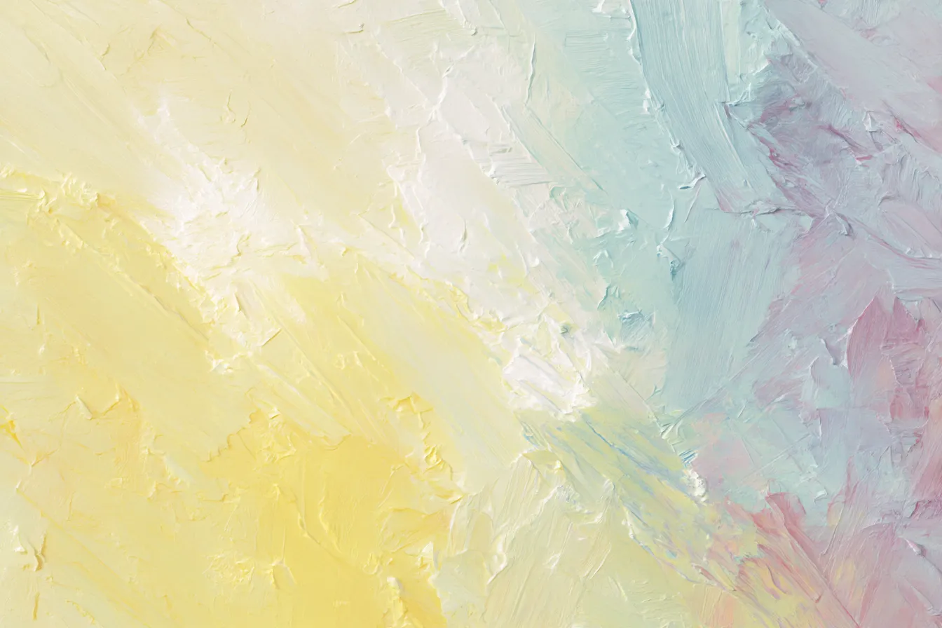 グラデーション背景2｜明るい黄色と青のグラデーションが繊細に混ざり合い、清潔感と爽やかさを感じさせる背景。色の流れが穏やかな印象を与え、洗練された雰囲気を醸し出します。