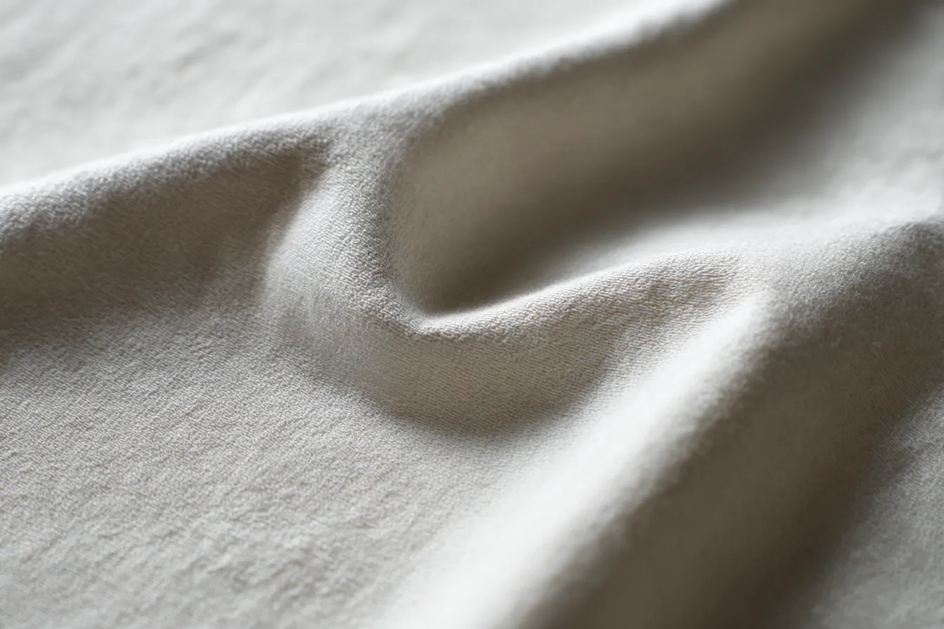 布の風景5｜落ち着いた色合いの薄いベージュの布が波打ち、柔らかな手触りが伝わるような温かみのある背景が広がります。