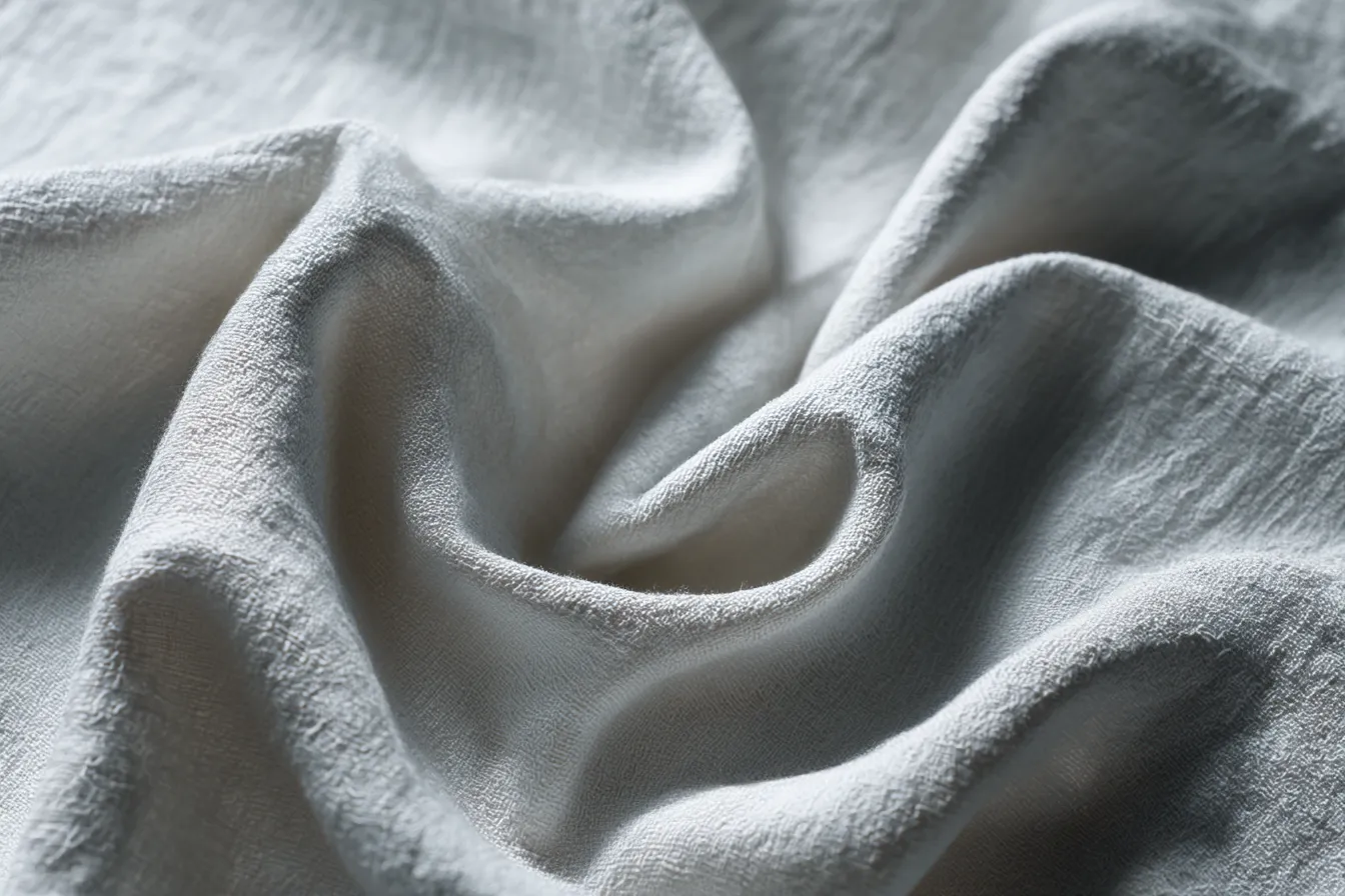 布の風景7｜シンプルで滑らかな白い布が、洗練されたシワの流れと共に穏やかで心地よい静けさを表現するデザインです。