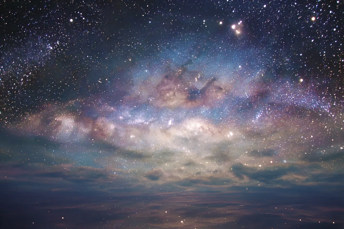 宇宙の風景4｜星々が輝く夜空に、濃い色調で深い宇宙を映し出す。幻想的な雰囲気と共に、無限に広がる世界の広がりを感じさせます。