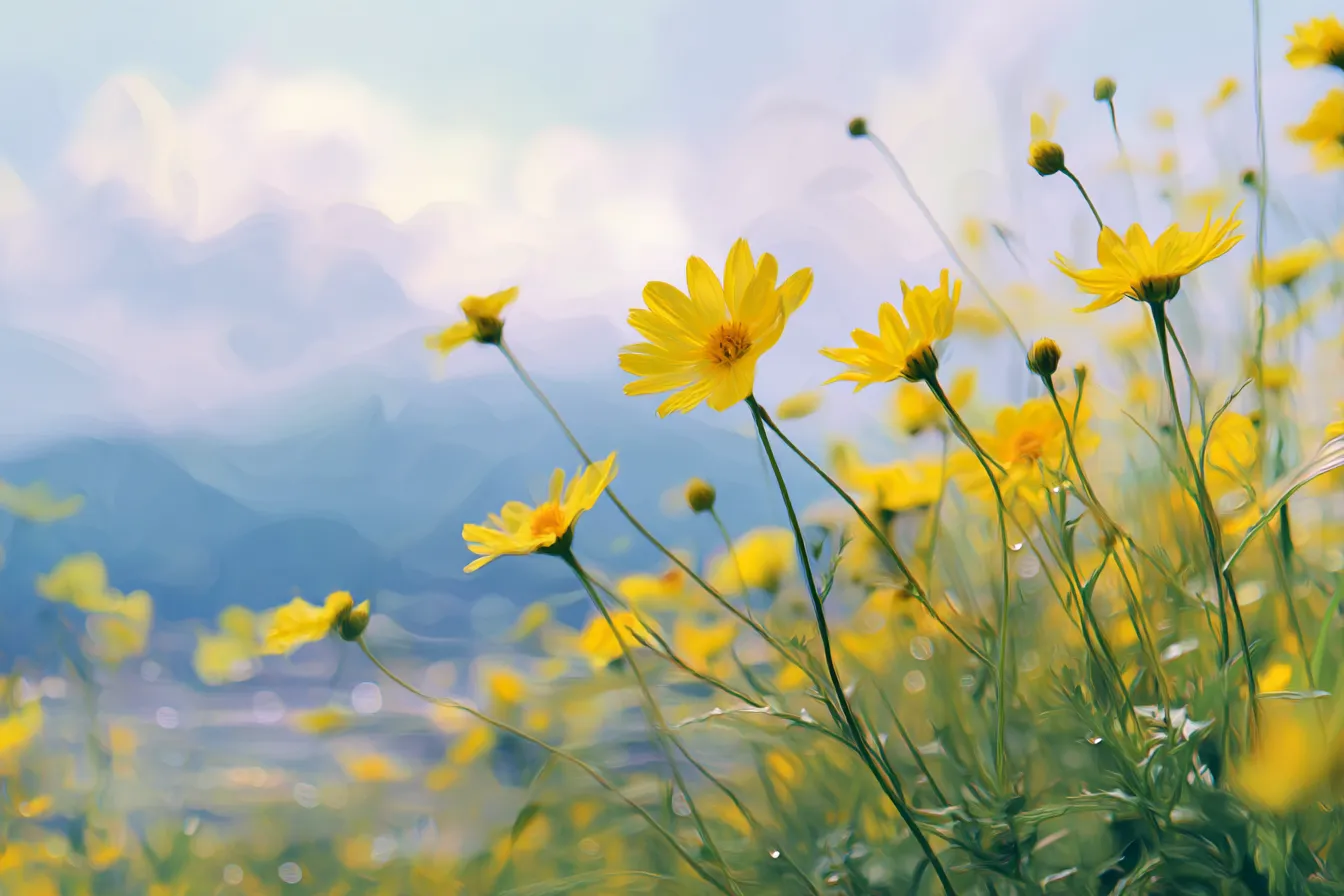 ピンクの花とソフトな背景｜ソフトな背景に際立つピンクの花が、優雅で温かみのある雰囲気を漂わせる。ピンク色の花とその背後に広がる穏やかな背景が、見る者にリラックス感を与える。