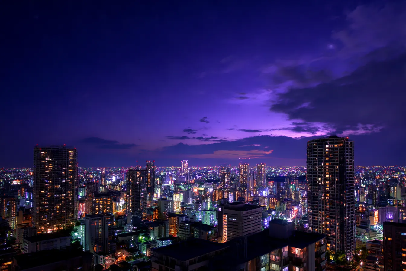 かっこいい背景5｜都市の夜空と雲
