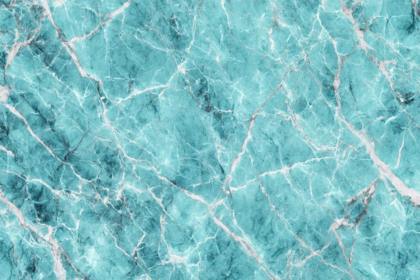 大理石背景・アクアマーブルパターン｜ターコイズとホワイトが混ざる清涼感あるアクア調大理石背景。爽やかでクリーンな印象があり、涼しげな雰囲気づくりに最適です。