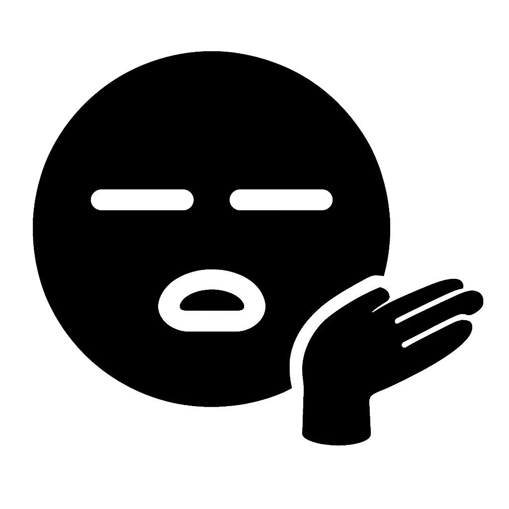 顔文字ねー｜半目と傾いた口、軽く流すような動線を添えて「ねー」と共感・あいづち・同調を軽く表すスタイル。砕けた会話やフレンドリーな同意表現に最適なゆるいリアクションです。