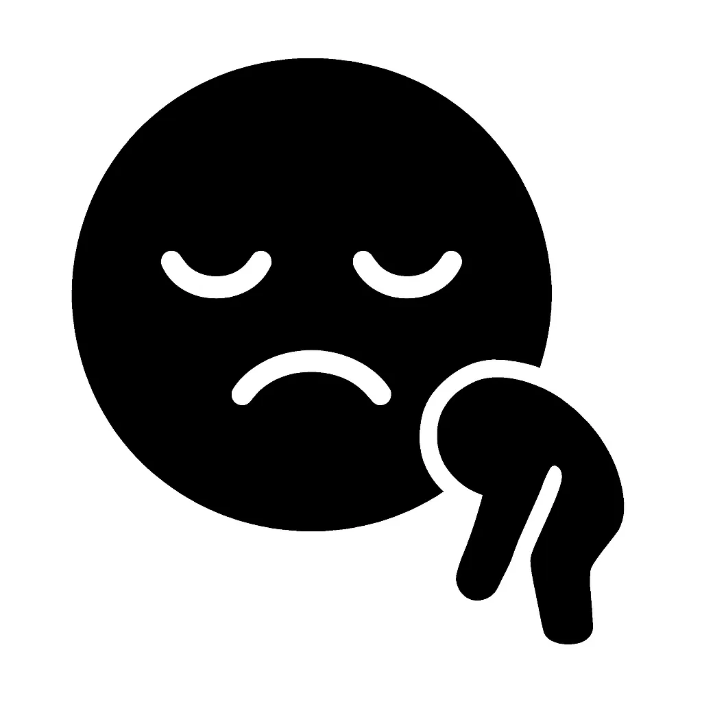 黒丸顔文字のぺこり｜黒丸顔文字のぺこりは、丸い輪郭の中に優しい表情を浮かべ、手を胸に添えながら深く頭を下げた姿が印象的です。シンプルな構図で感謝や謝意を伝えるデザインになっています。
