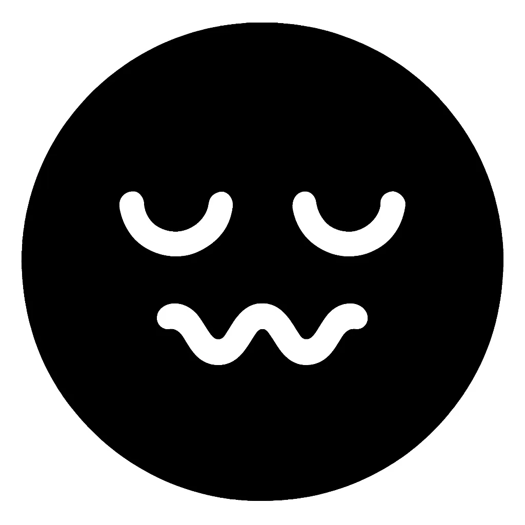 顔文字ぎゅー｜両目を閉じて、口元をギュッと絞ったようなかわいい圧縮表現の顔文字。白抜きで「(*＞ω＜*)」系の感情を再現。愛情や悶え表現にぴったりで、素材としても感情豊かなアクセントに使える。