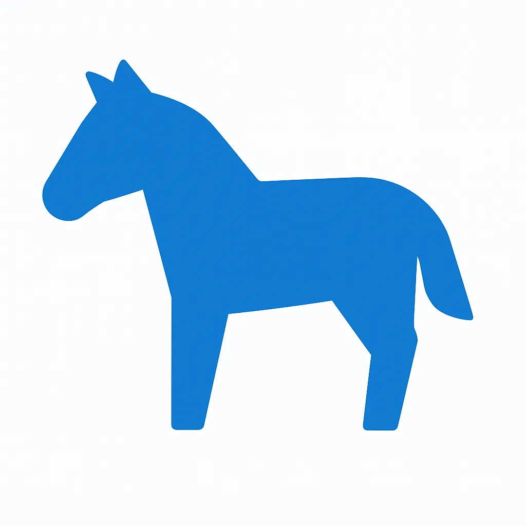 青のアイコンシリーズ：馬｜青の馬のアイコン、すっきりとしたシルエットが軽やかさを感じさせます。