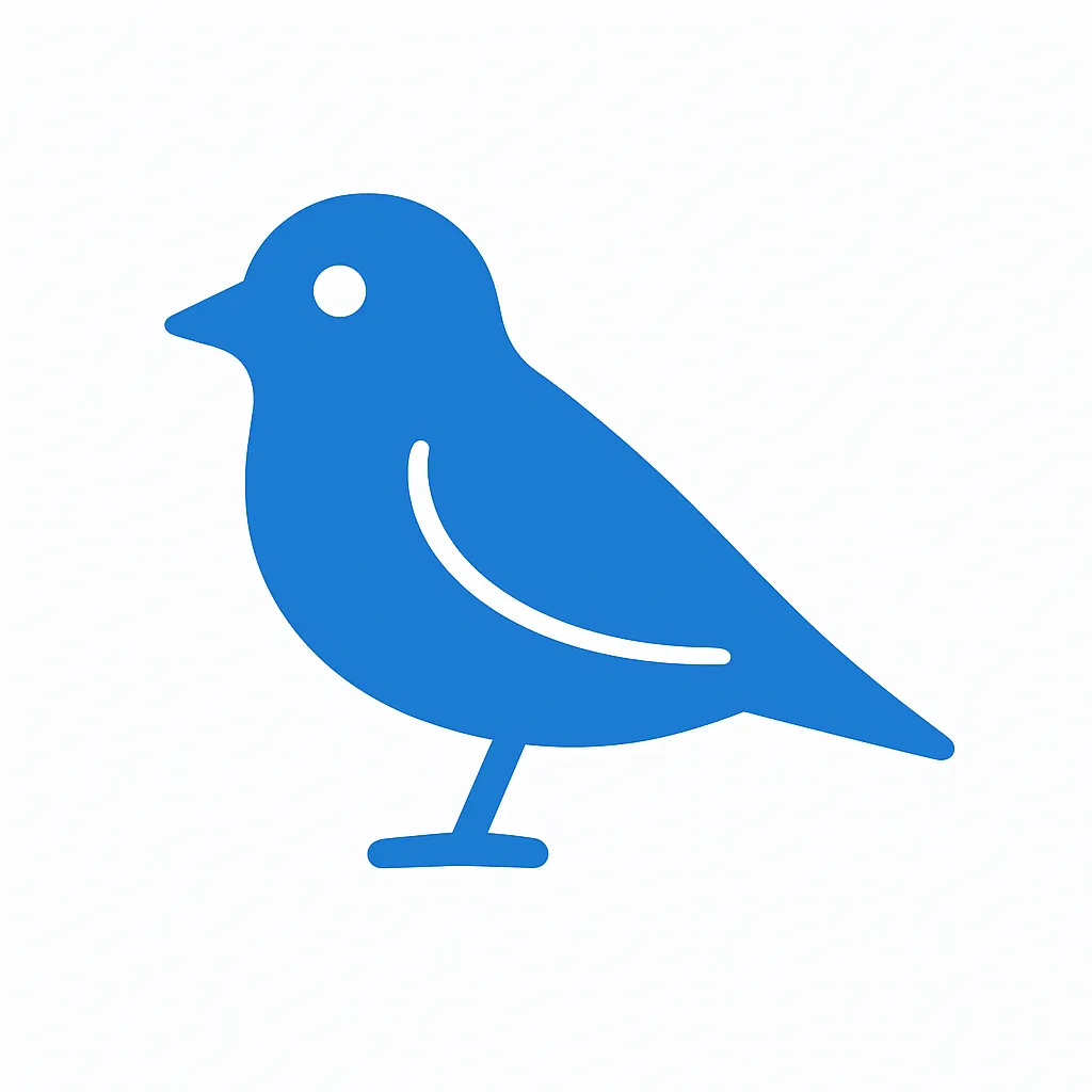 青のアイコンシリーズ：鳥｜青の鳥のアイコン、軽やかで可愛らしい佇まいが魅力です。