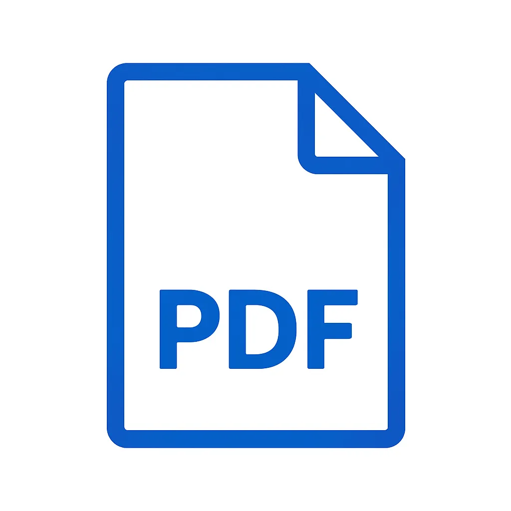 青のアイコンシリーズ：pdf｜PDFマークや書類シルエットで、保存形式や配布用資料を表す直感的なアイコン
