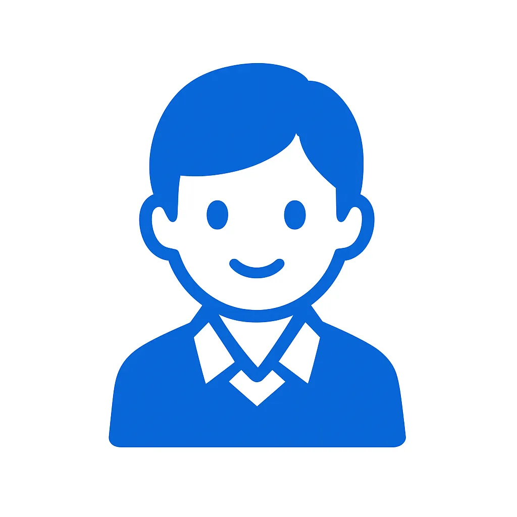 青のアイコンシリーズ：高校生｜制服風の襟元や髪型で、10代らしい真面目さや学生らしさを表す親しみのあるスタイル