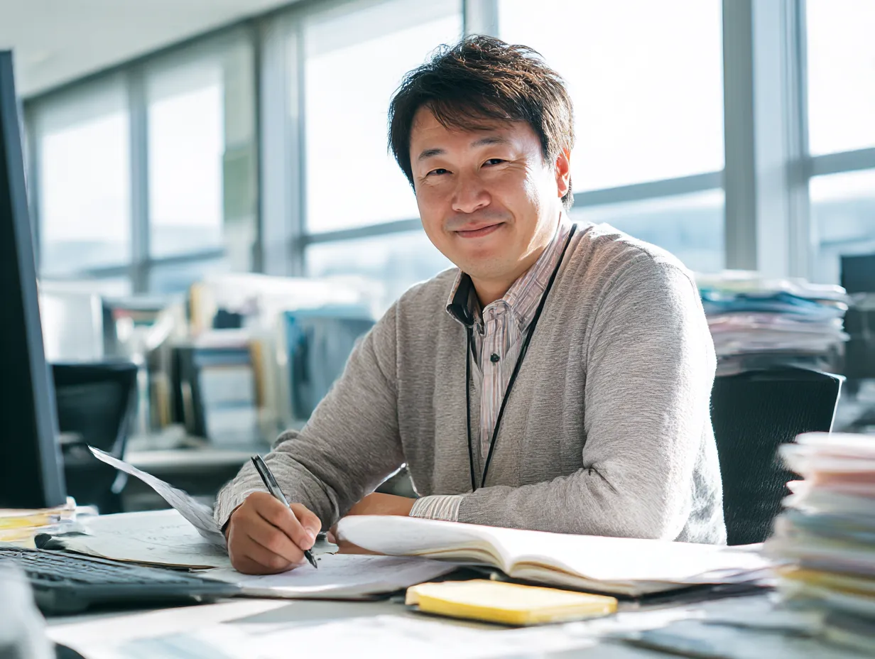 仕事の説明をするプレゼンテーション｜ビジネスプレゼンテーションの中で、グラフを使いながらわかりやすく説明をしているシーンです。データを視覚的に説明することで、聴衆に理解を促すポイントが強調されています。説得力のあるプレゼンテーション素材として最適です。