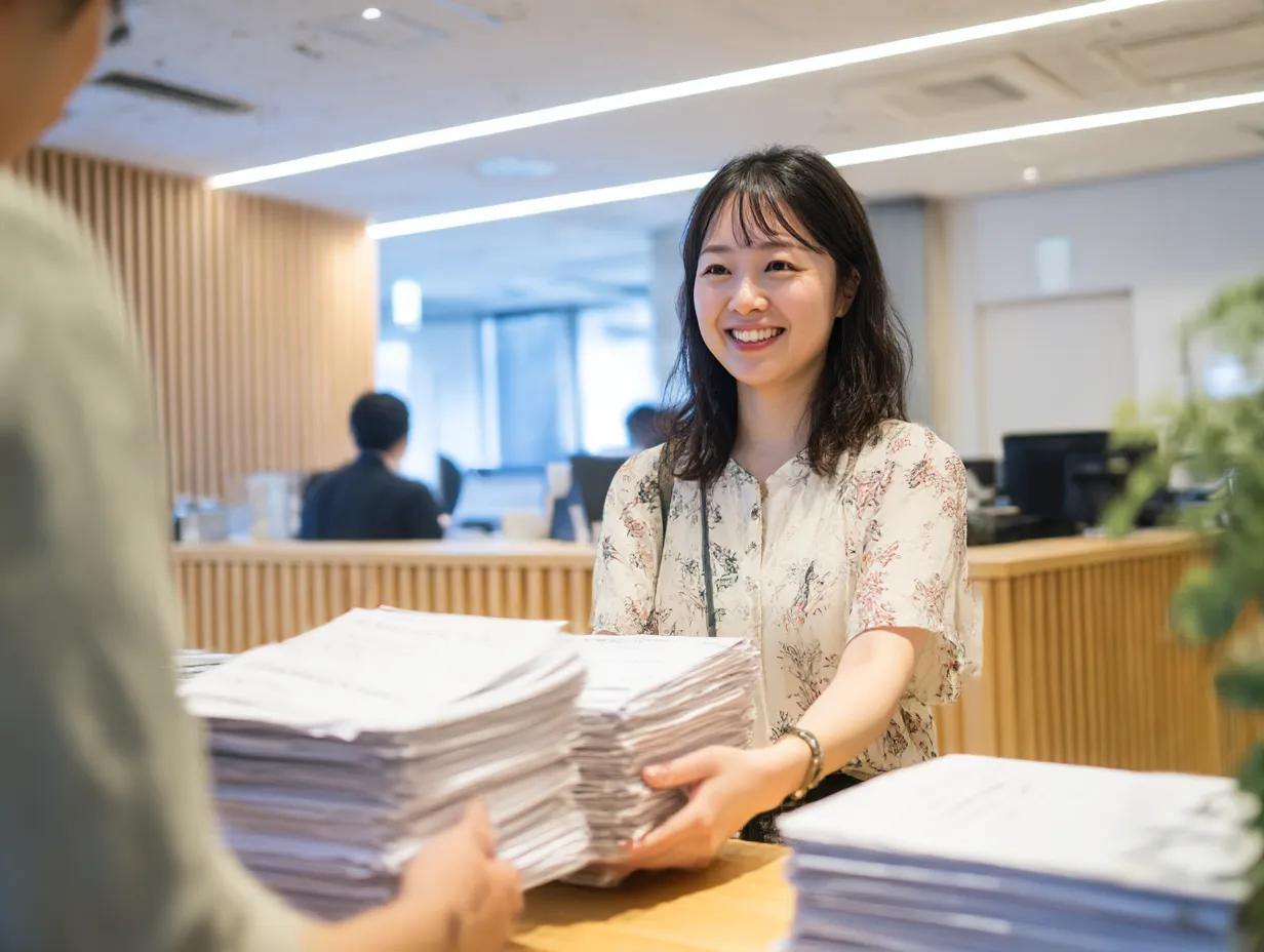 ホワイトボードに説明を書くシーン｜明るいオフィスで、ホワイトボードに向かってアイデアや計画を説明しているシーンです。白い壁に黒いペンで書き込みながら、スムーズに説明を行っています。シンプルで清潔感のある印象を与える、ビジネスシーンにぴったりの素材です。