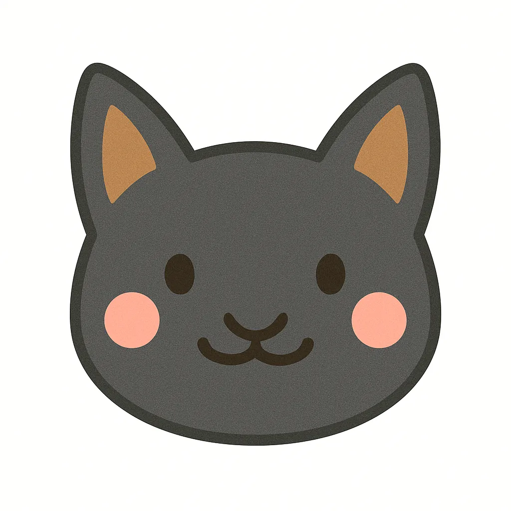 コウモリのかわいい顔｜大きな耳とにっこり笑顔が魅力のコウモリの顔イラスト。暗いイメージをやわらげる愛らしいデザインで、行事装飾やどうぶつ紹介にぴったりです。