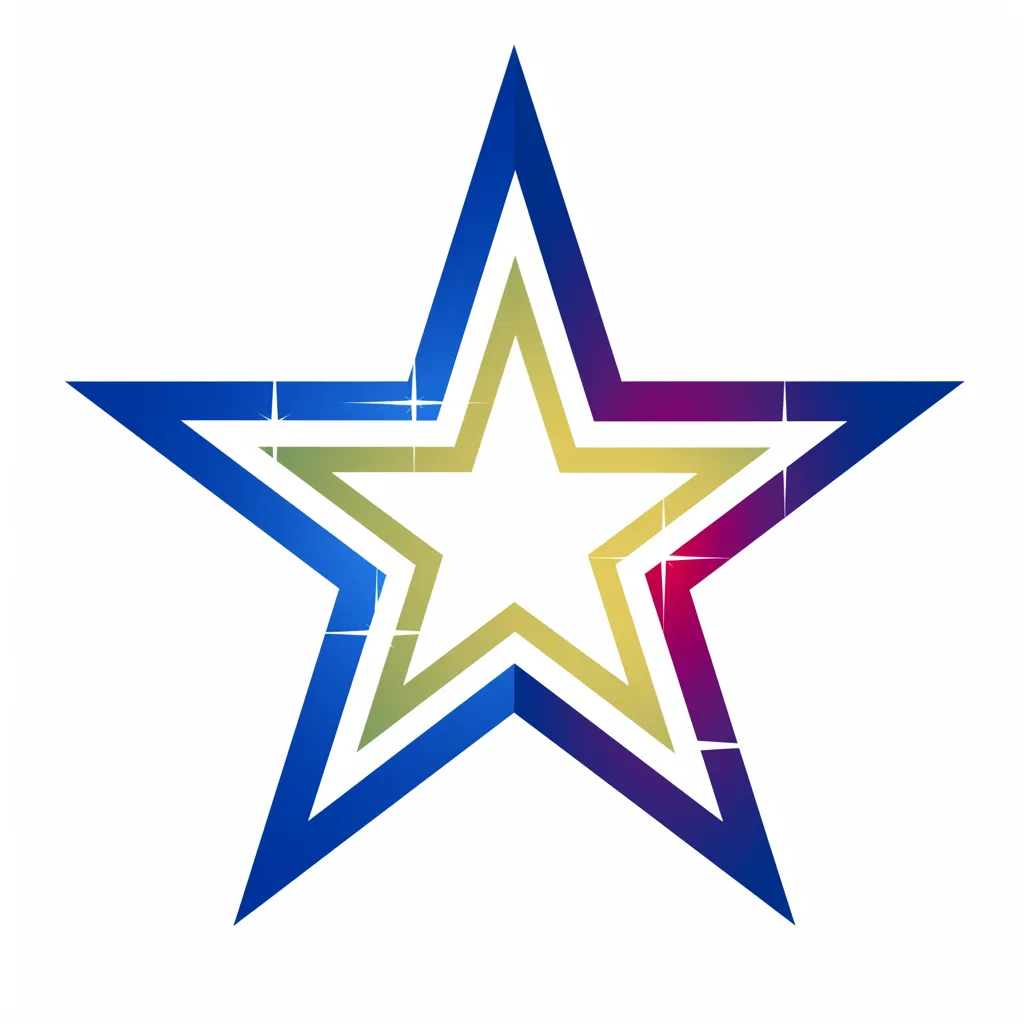 かっこいい星・光るフレームの幻想的デザイン｜青から紫へと変わるグラデーションが美しく、光が散りばめられたような効果が幻想的。かっこいい星の魅力を際立たせる仕上がり。