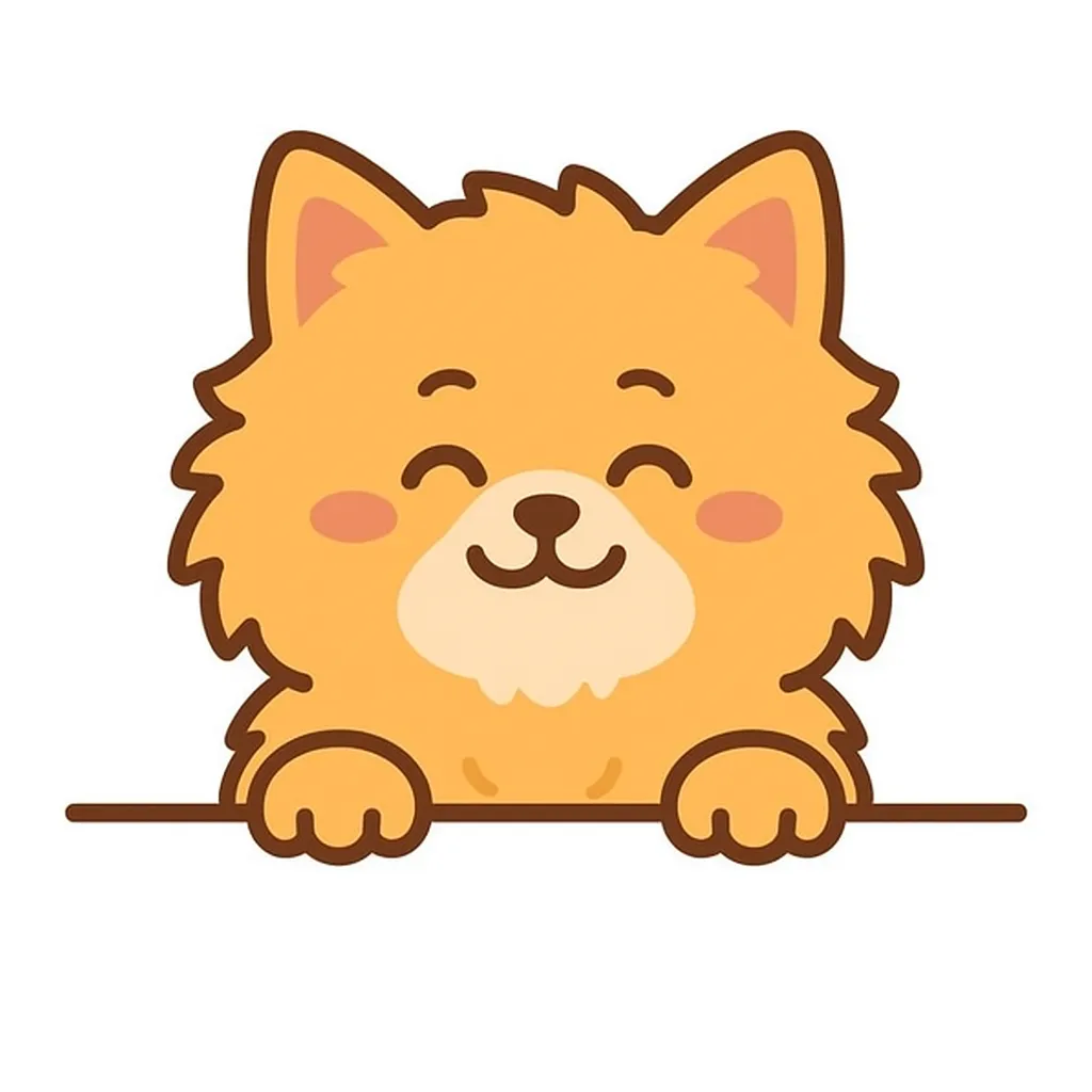 かわいい下からひょっこりもふもふ猫のイラスト｜もふもふとした毛並みが印象的な猫が、にっこり笑顔で登場。柔らかいフォルムと自然な丸みのあるシルエットが、あたたかくやさしい雰囲気を醸し出しています。
