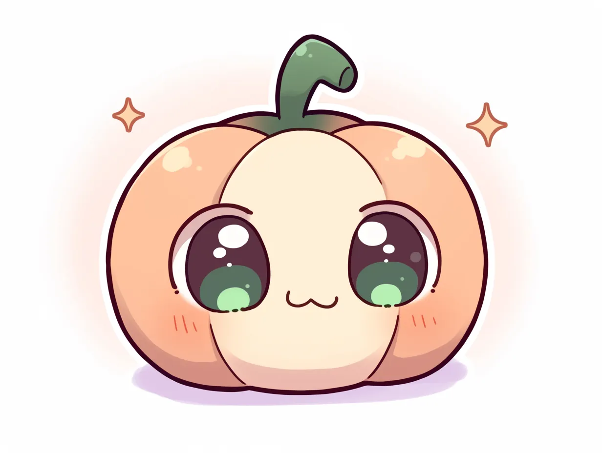 ハロウィンかぼちゃ｜ころんとしたフォルムとつぶらな瞳のハロウィンかぼちゃが主役。表情にこだわったキュートさと、ピンク寄りのカラーリングがやわらかい雰囲気を引き立てている。