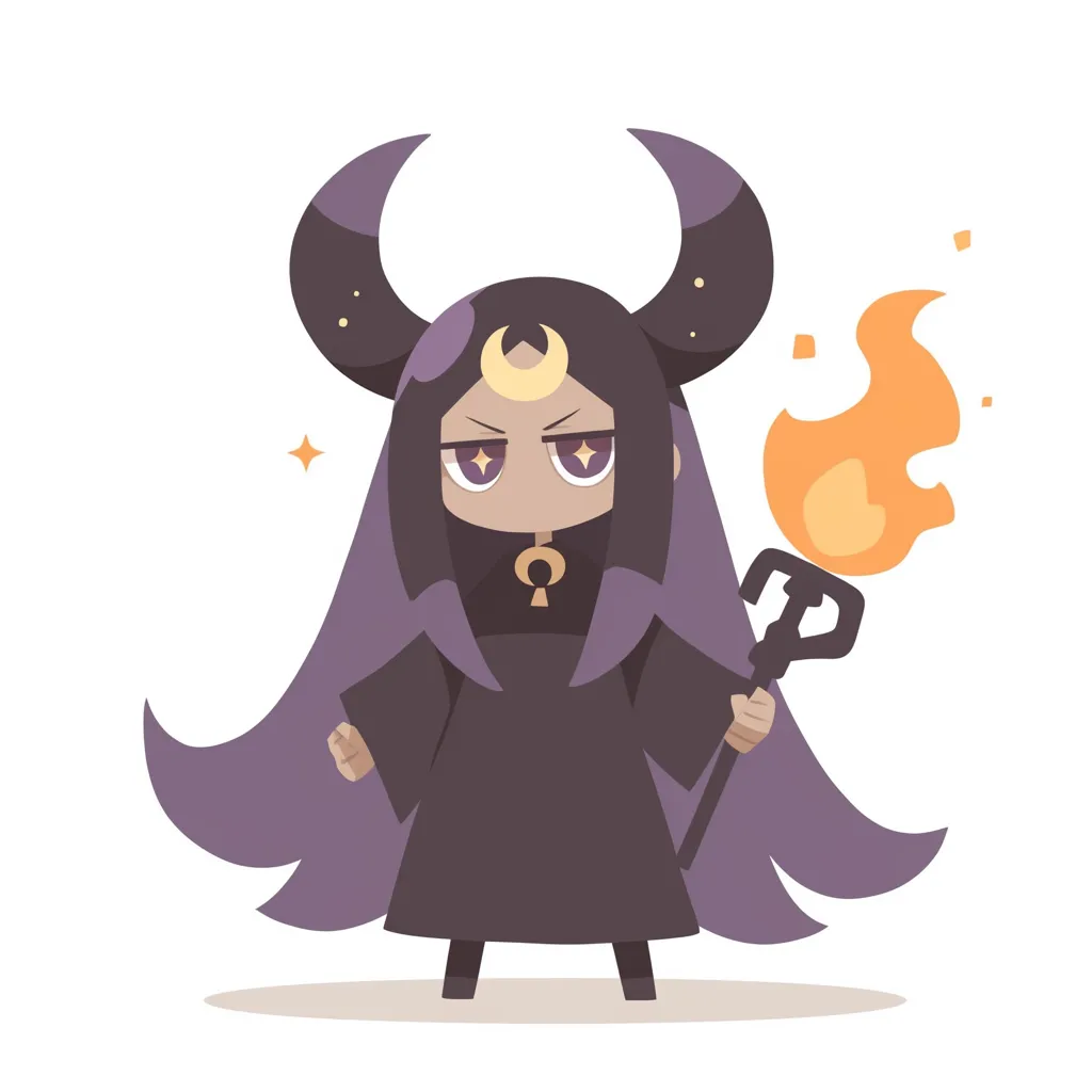 夜の魔女ヘカテー｜紫を基調とした衣装と炎を掲げる姿が夜の支配者を思わせる。落ち着いた眼差しの中に宿る神秘が、伝説的な存在感をより際立たせている。