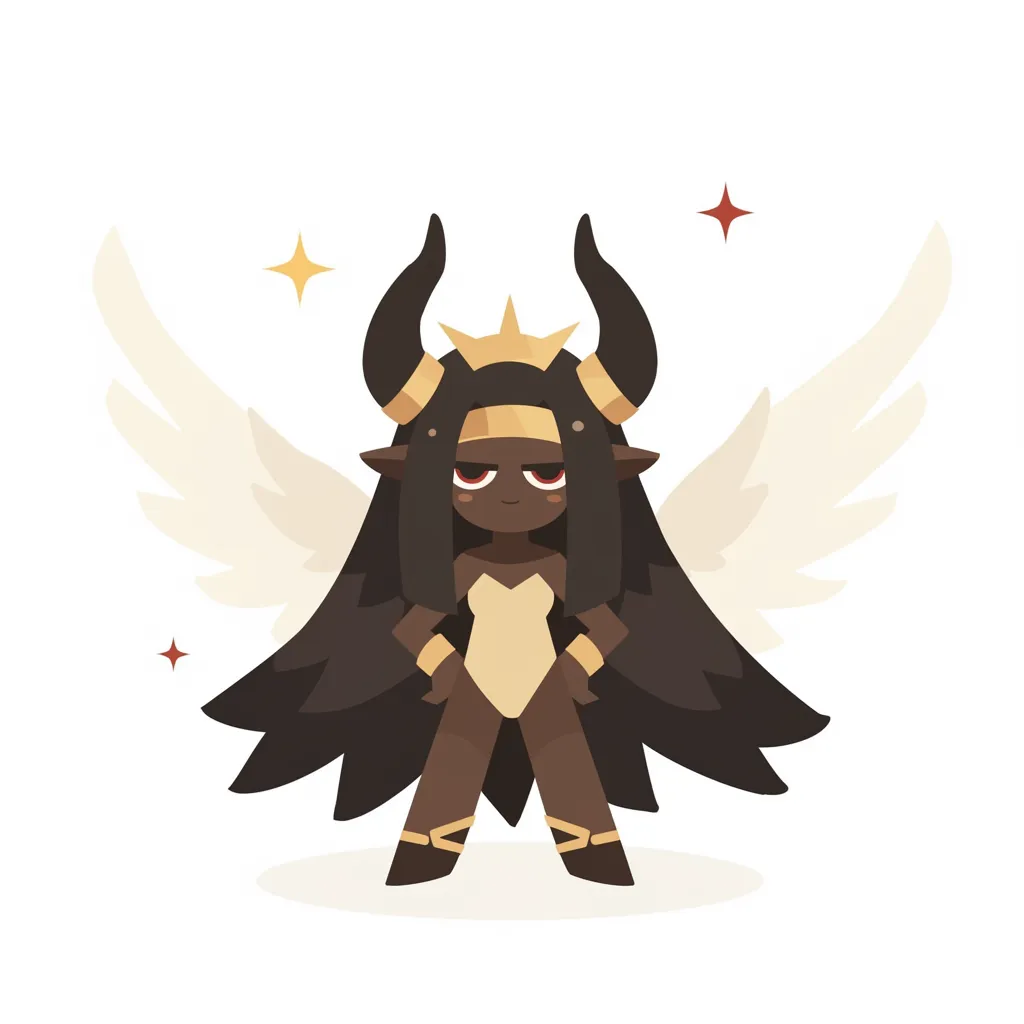 光を纏う聖なるイシス｜白と黒の翼が神聖さと闇の力を同時に象徴し、堂々と立つ姿が神話の崇高さを示す。イシスの永遠性を象徴的に表現したデザイン。