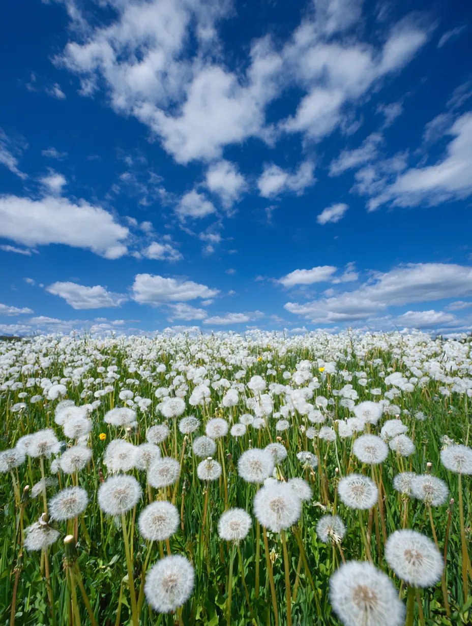たんぽぽ：写真6｜たんぽぽの花が咲く広大な風景