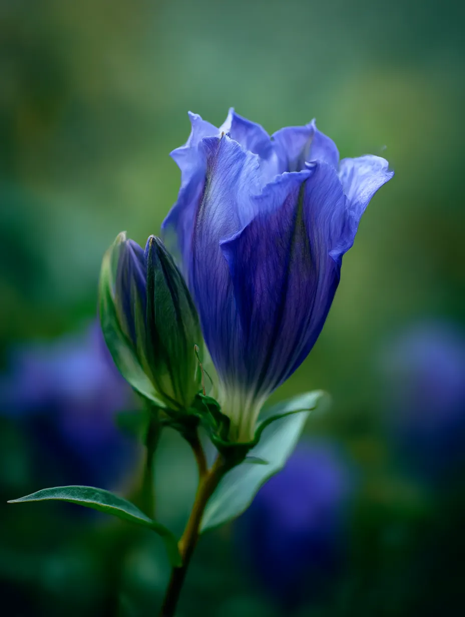 鮮やかな紫のリンドウの花｜鮮やかな紫色のリンドウの花が咲き誇り、優雅で神秘的な雰囲気を感じさせます。この「リンドウの花」の写真は、色鮮やかな花が持つ華やかさを引き立て、自然の美しさに引き込まれます。