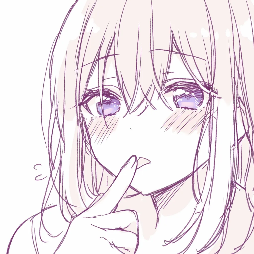 舌ペロの上目遣い｜【基本構造】顔を少し下げて目を上に向ける描き方をし、指を口元に添えて舌を見せています。<br>【演出の方向性】上目遣いと舌ペロが合わさることで、甘えや媚びのニュアンスが強調され、愛らしくも小悪魔的な印象になります。<br>