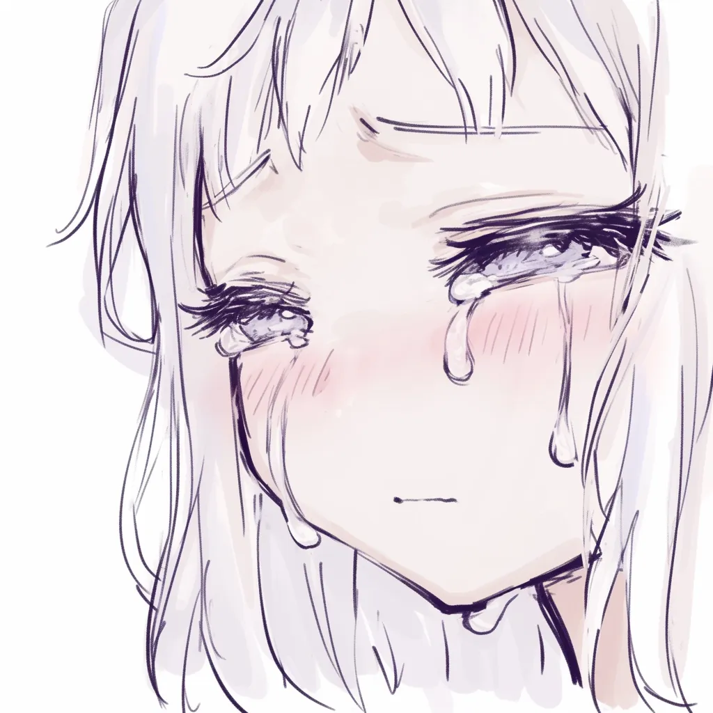 涙の伏し目｜【基本構造】目を半分閉じて伏し目にし、睫毛を長く描く描き方で、涙を多めに配置しています。輪郭を柔らかくまとめることで繊細さを出しています。<br>【演出の方向性】控えめな感情表現でありながら、涙の存在感が強く、しとやかな悲しみや静かな絶望感を漂わせます。<br>