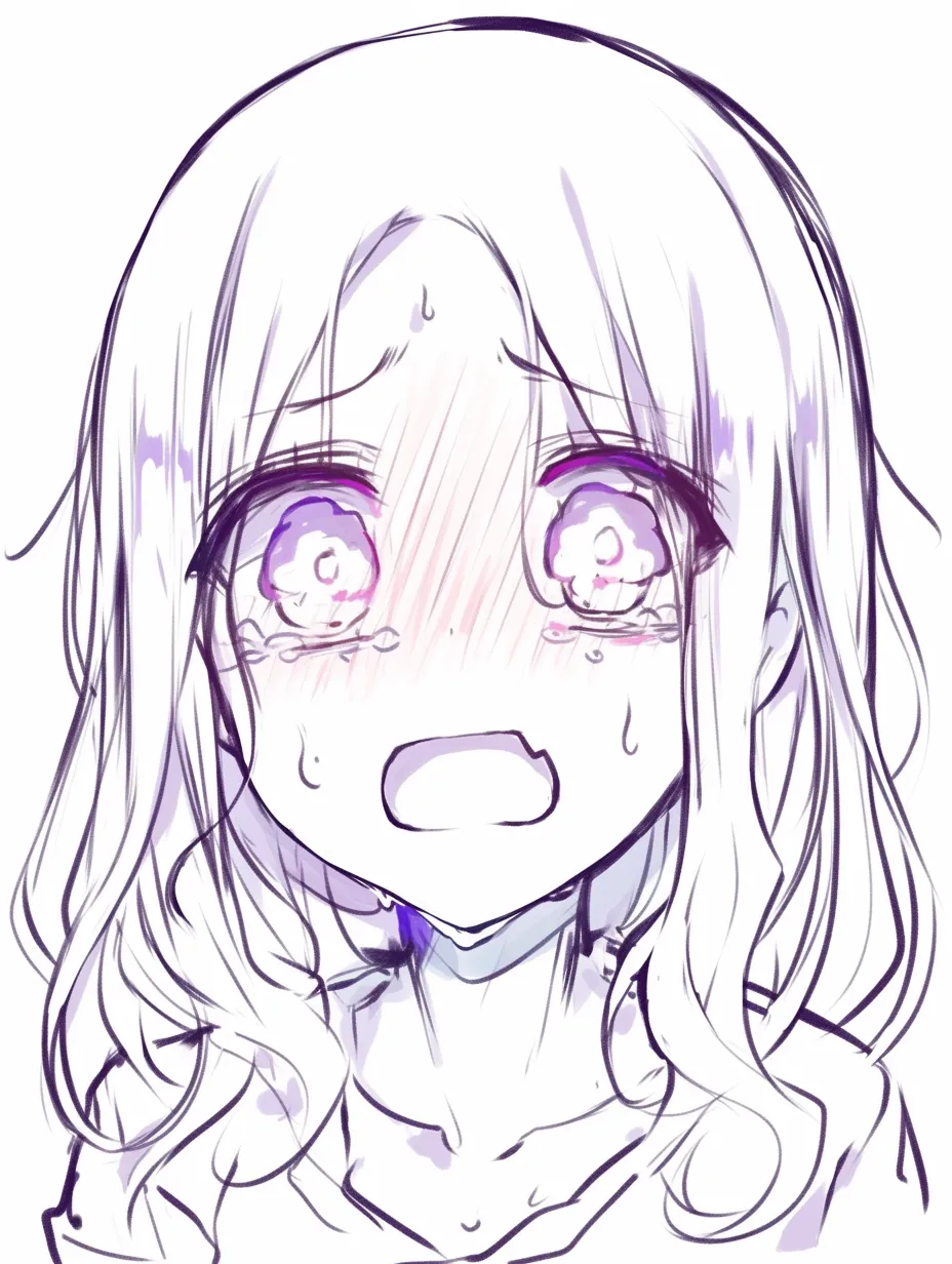 絶望顔の少女叫び｜【基本構造】髪を揺らしつつ、口を大きく開けた描き方で表情全体をダイナミックに描いています。瞳は大きく潤みをもたせています。<br>【演出の方向性】泣き叫ぶ姿が極限の絶望を強調し、視聴者に強い感情移入を誘います。悲痛な叫びが絵全体から伝わる表現です。<br>