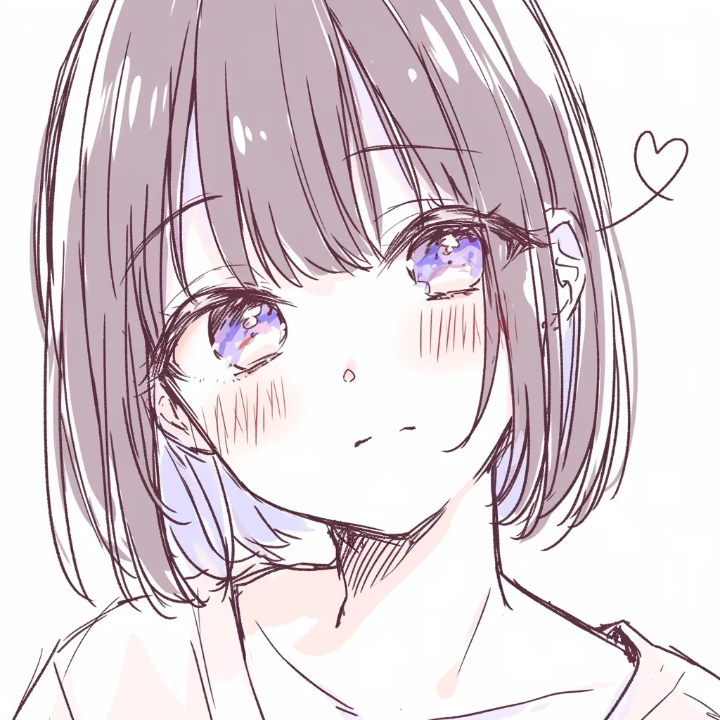 鼻の斜め描き方｜【基本構造】顔を傾けた構図で、鼻筋を斜め方向に配置する描き方です。輪郭に沿って鼻梁が軽く示され、鼻先と小鼻が自然に流れるように描かれています。<br>【演出の方向性】角度によって光の当たり方が強調され、立体感と儚さが同居する表現になっています。表情の余韻を強める効果があります。<br>