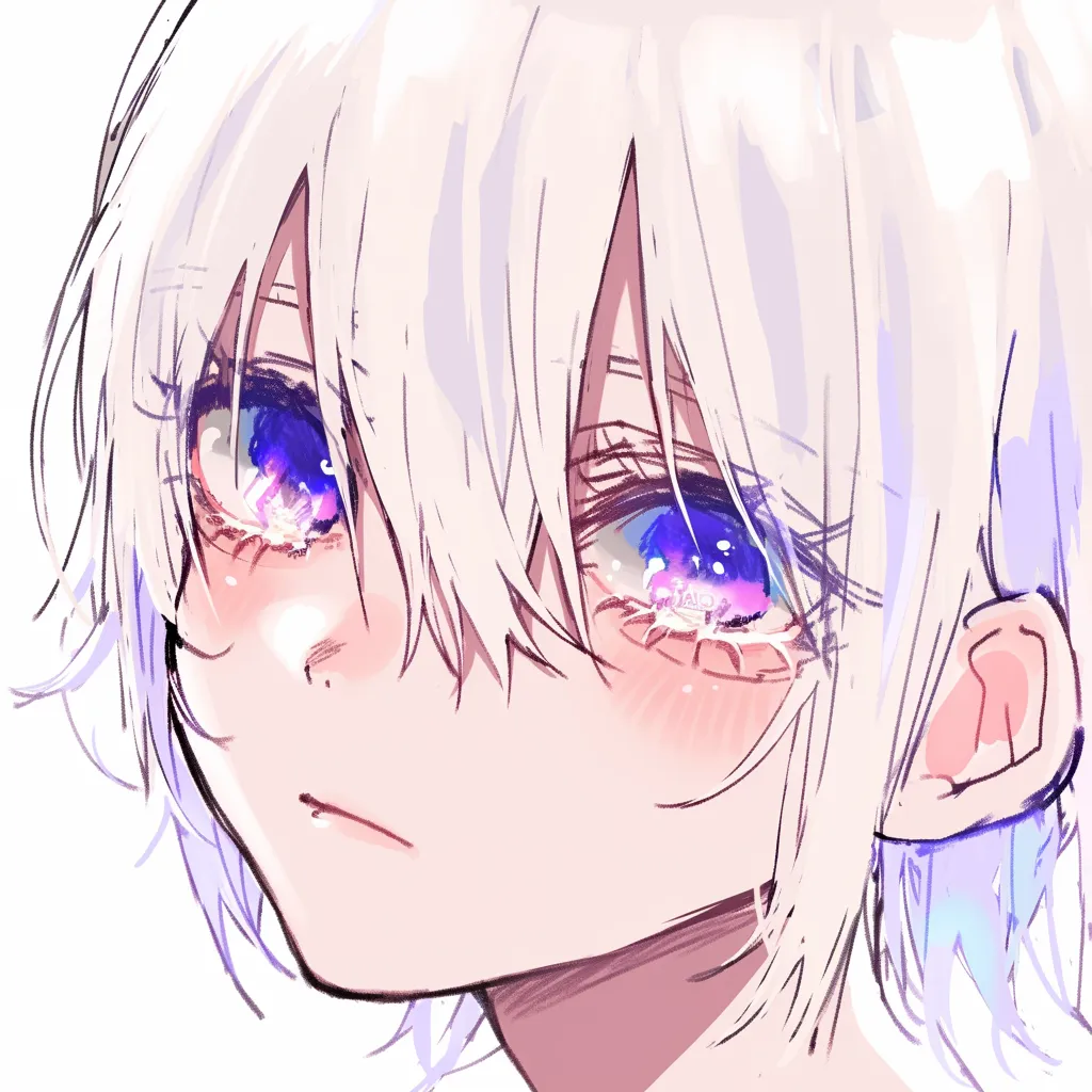 鼻ハイライトの大きめ描き方｜【基本構造】鼻先から広めの範囲に白いハイライトを置き、光を強調する描き方です。輪郭は淡く抑えています。<br>【演出の方向性】やや誇張された光が、健康的で元気な印象を与えます。輝きの効果で華やかさが増し、キャラクターの存在感を引き立てます。<br>