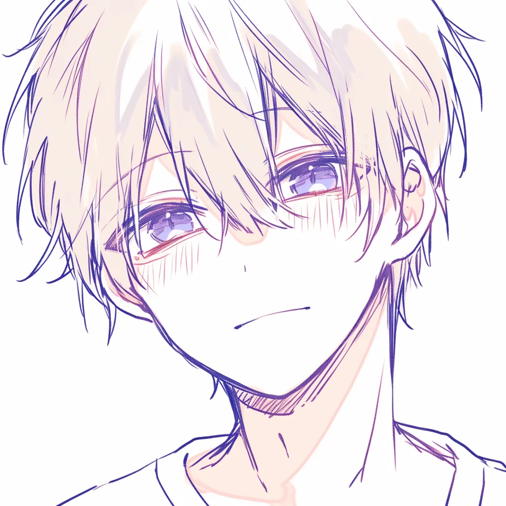 口の柔らかな笑み｜【基本構造】顔を少し傾けた描き方で、口角をわずかに上げ、頬に柔らかな赤みを添えています。髪の流れが表情に自然な動きを与えています。<br>【演出の方向性】口角の上がり方が優しさを示し、瞳の光と合わせて安心感や親しみを演出しています。観る側を受け入れる表情に仕上がっています。<br>