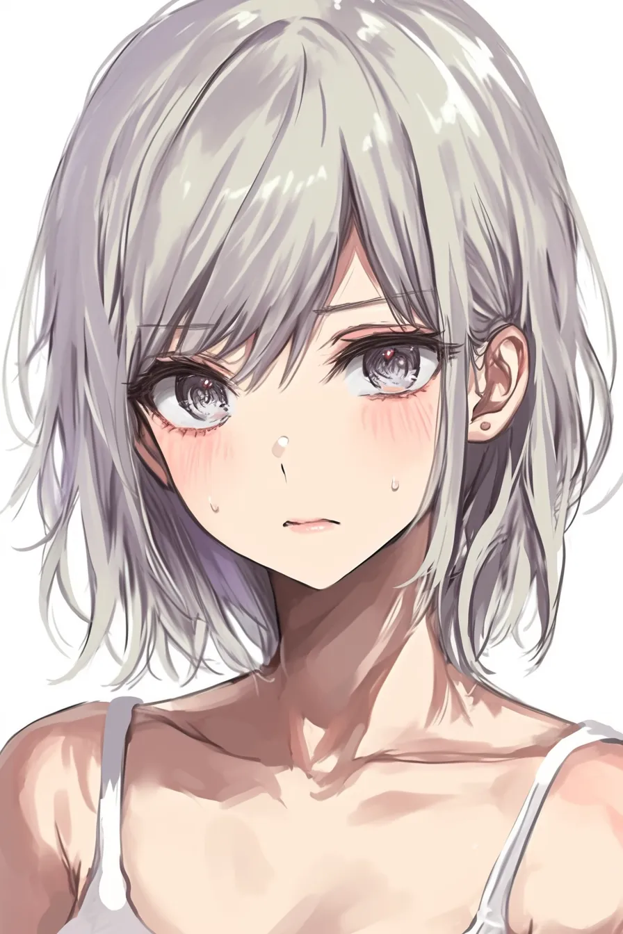 ボブの焦り｜【基本構造】肩にかかる髪を揺らす描き方で、前髪をやや乱して動きを強調しています。<br>【演出の方向性】汗粒や赤らんだ頬を加えることで、緊張や焦燥感を分かりやすく表現しています。<br>
