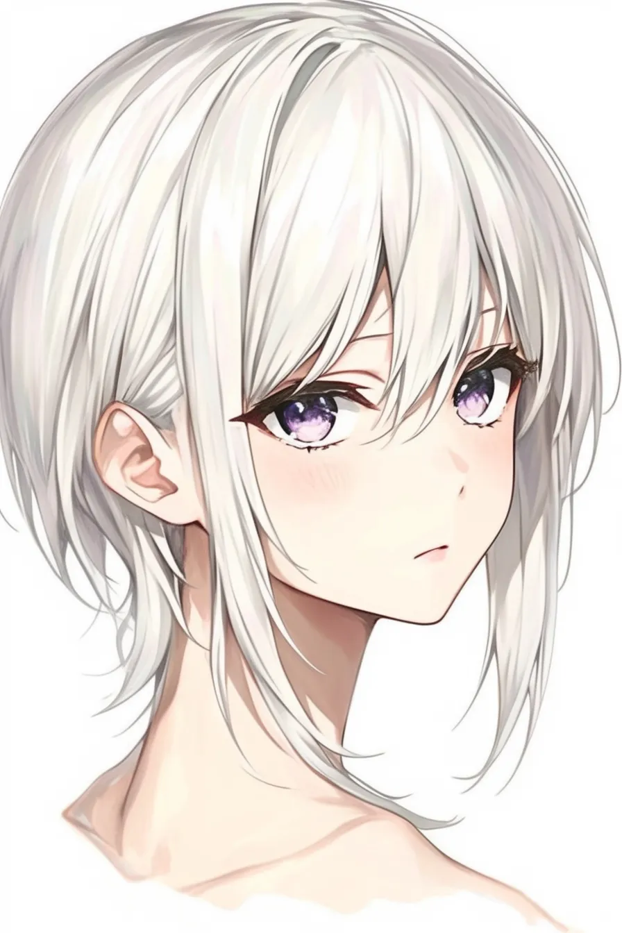 ボブの静寂｜【基本構造】肩に沿う髪をすっきりまとめ、無駄のない輪郭を描き方で整理しています。<br>【演出の方向性】正面寄りの視線と閉じた口が沈黙を強調し、落ち着いた存在感を際立たせています。<br>