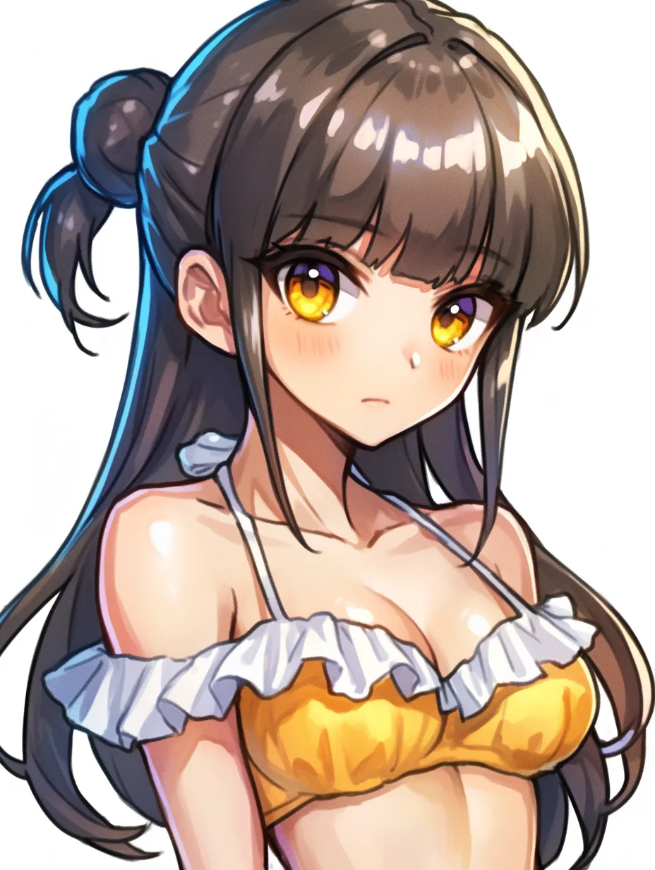 顔の塗り方G｜【基本構造】水着姿の少女を描き方に反映し、肌は強めの光沢と濃い影でメリハリを強調しています。<br>【演出の方向性】照り返しの強い塗り方が健康的で夏らしい印象を作り、弾けるような活力を与えています。<br>