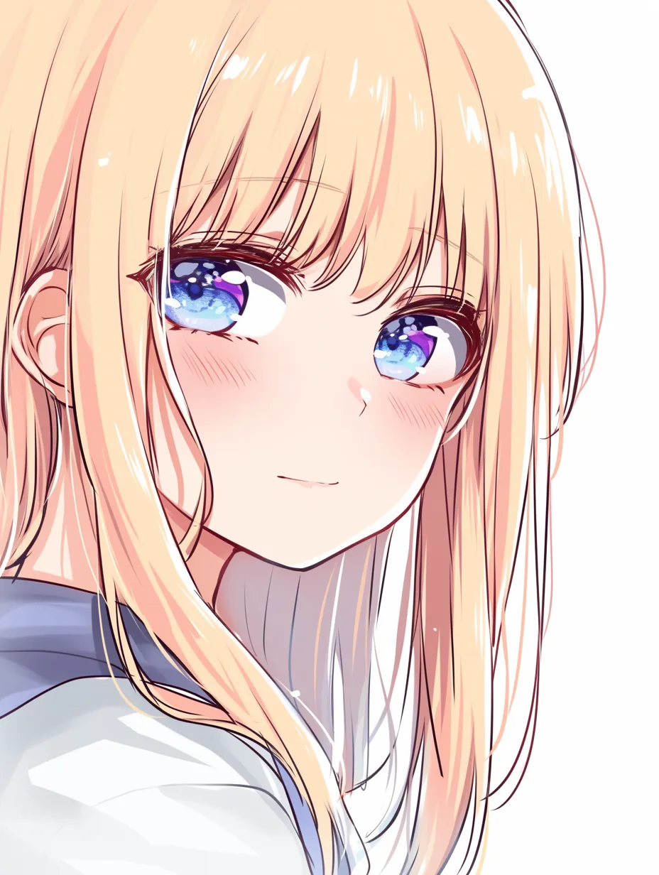 顔ハイライトの透明感｜【基本構造】髪の隙間から光を受ける目を中心に描き方を整え、輪郭を柔らかくぼかしています。頬と鼻筋に淡い光を配置しています。<br>【演出の方向性】目の奥に反射を多層的に描くことで、澄んだ印象を際立たせています。控えめなハイライトが清らかで優しい雰囲気を演出しています。<br>