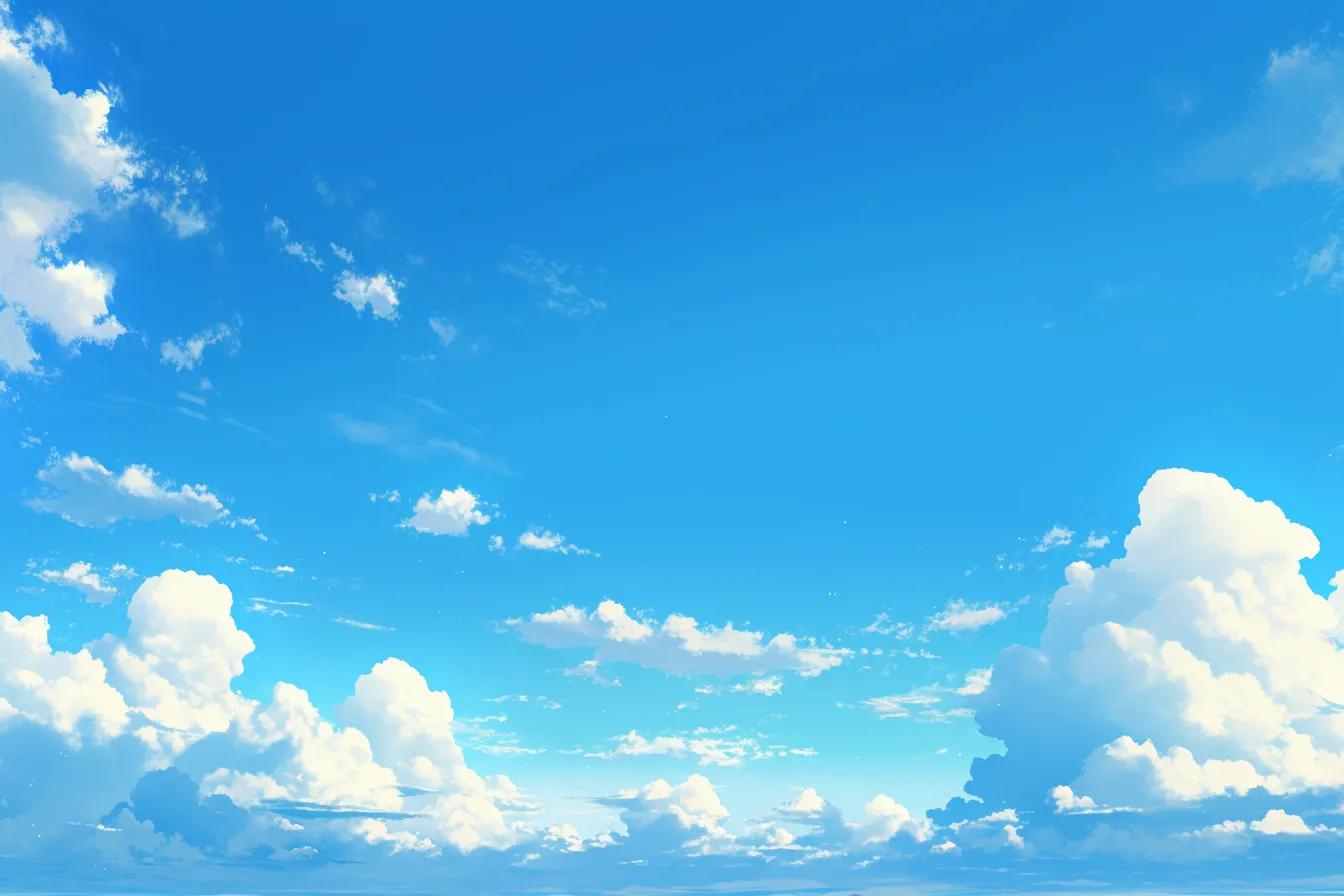 広がる大空と積乱雲の綺麗な雲｜空一面に雲が広がる壮大な構図で、奥行きのある表現が特徴。雄大な自然を伝える綺麗な雲の素材として利用価値が高いです。