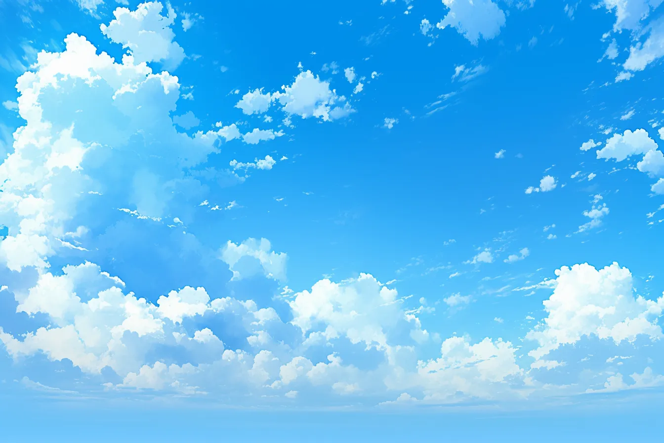 青空に浮かぶ入道雲の綺麗な雲｜大きく立ち上がる入道雲が印象的で、夏らしい爽快感を伝えます。自然のダイナミズムを表現した綺麗な雲の素材です。