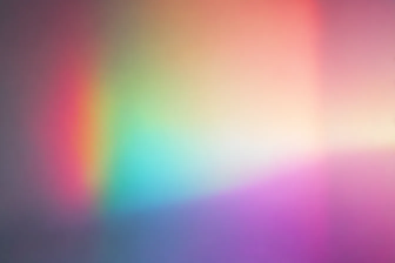 レインボーライトリークのベール｜絵画のような質感で、広がる光のグラデーションが静けさと華やかさを同時に伝える。レインボーのライトリークが優雅に包む。