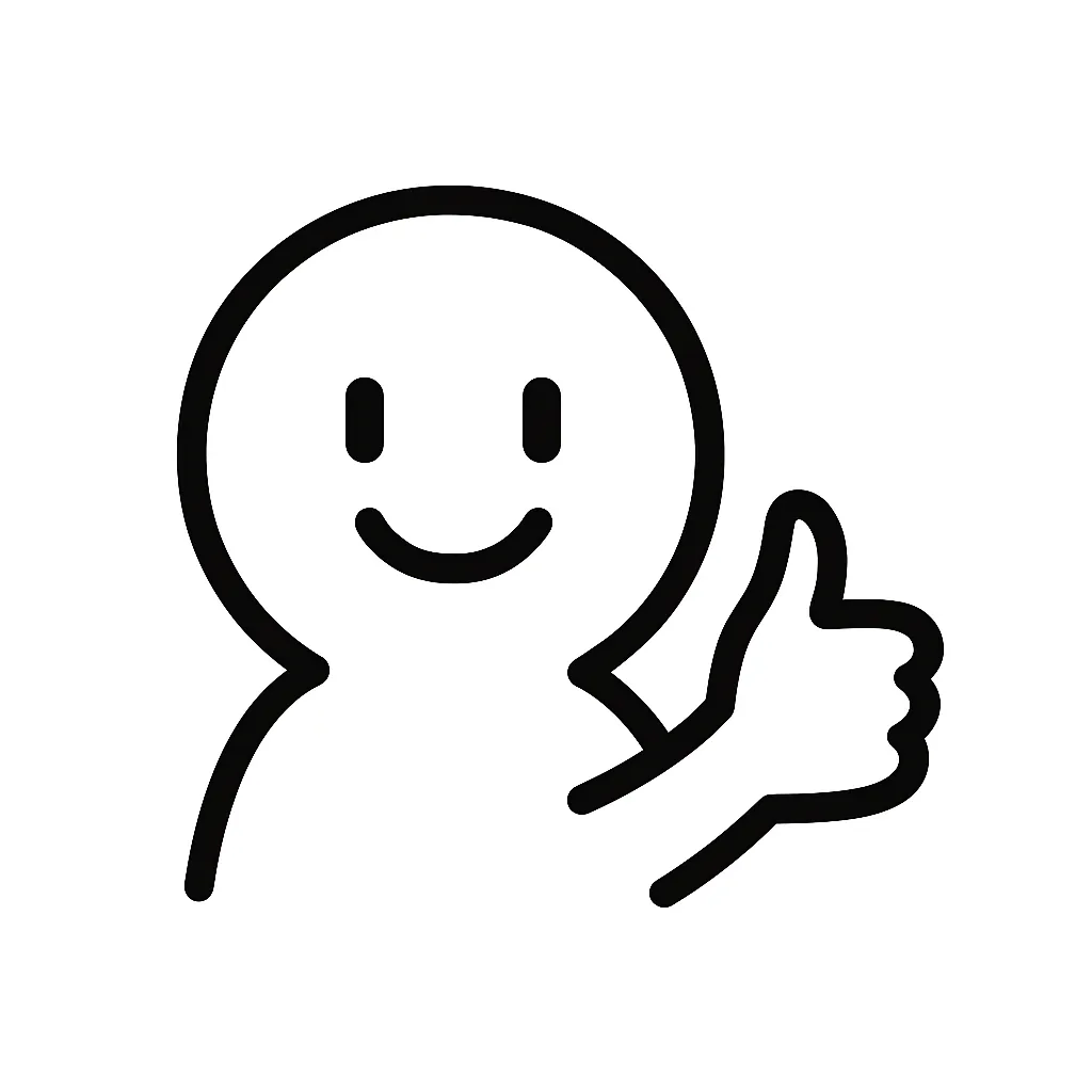 それな顔文字のミニマルイラスト｜強く同意する「それな顔文字」をモチーフにしたミニマルイラストです。うなずき気味のポーズと軽く挙げた手で、「( ´∀｀)b」「(ﾟдﾟ)(｡_｡)ｳﾝｳﾝ」などの共感反応をミニマルに表現しました。