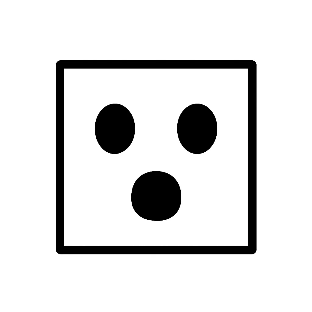 ポカーン顔文字のミニマルイラスト｜頭が真っ白になるような「ポカーン顔文字」をテーマにしたミニマルイラストです。丸い目とぽかんと開いた口が特徴で、呆然とした雰囲気をシンプルに描いています。アスキーアート「(　ﾟдﾟ)」「(・o・)」の空気感を再現しました。
