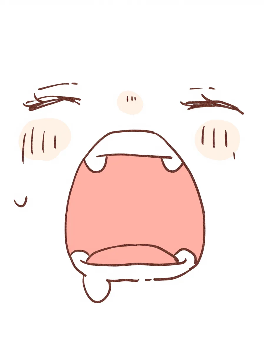 泣き顔と口の中｜涙とよだれが加わることで感情の高ぶりが伝わり、口の中の描写がキャラクターの内面を際立たせる要素になっているのが印象的。