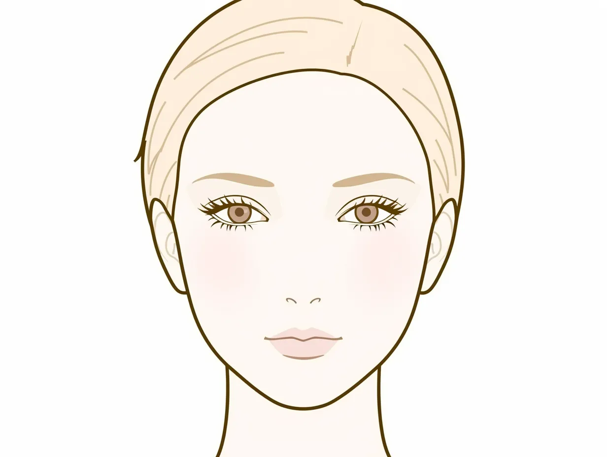 女性の顔と洗練美｜整った顔立ちと繊細なまつ毛、ナチュラルなメイクで構成された女性の顔。髪の生え際や頬のグラデーションが清潔感と透明感を高め、洗練された雰囲気に仕上がっている。