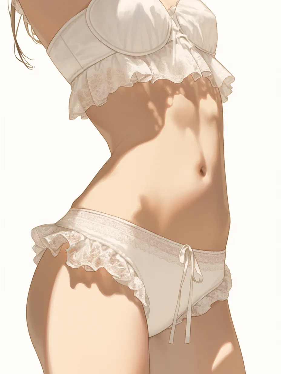 腰光と影の戯れ｜腰の起伏に沿って落ちる柔らかな影が美しく、自然光がつくる繊細な陰影が立体感と清潔感を高める構成になっている。