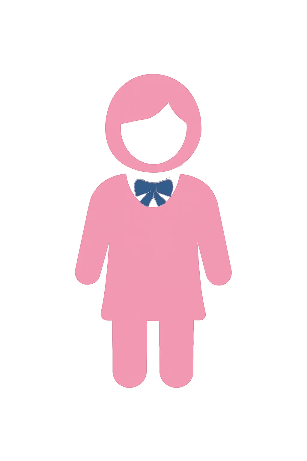 ピンクかわいい高校生アイコン｜制服姿をイメージしたヒト型アイコンで、高校生らしい落ち着きと清潔感をピンクの色調で表現。学校案内や学年表示などにぴったりです。