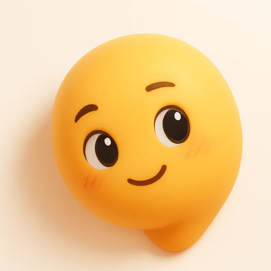 ぷに顔文字シリーズ・のぞきぷに｜元アスキーアート「(ﾟｰﾟ* )」をベースに、そっと顔を出して覗いているような表情をぷにキャラで表現。やや斜めに傾いた首の角度と、クリッとした目がポイント。控えめだけど好奇心ありげな可愛さをぷにっと閉じ込めた1枚です。