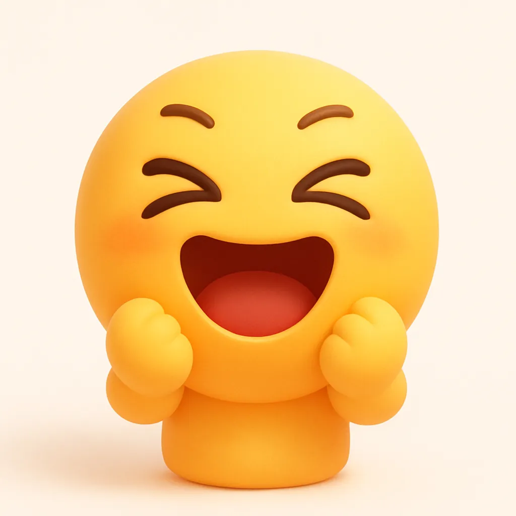 ぷに顔文字シリーズ・喜ぶ｜拳を握って大興奮のぷに顔文字シリーズ・喜ぶは、（≧∇≦）っっっ のようなイメージで、うれしさを爆発させるようなエネルギッシュな造形が特徴です。