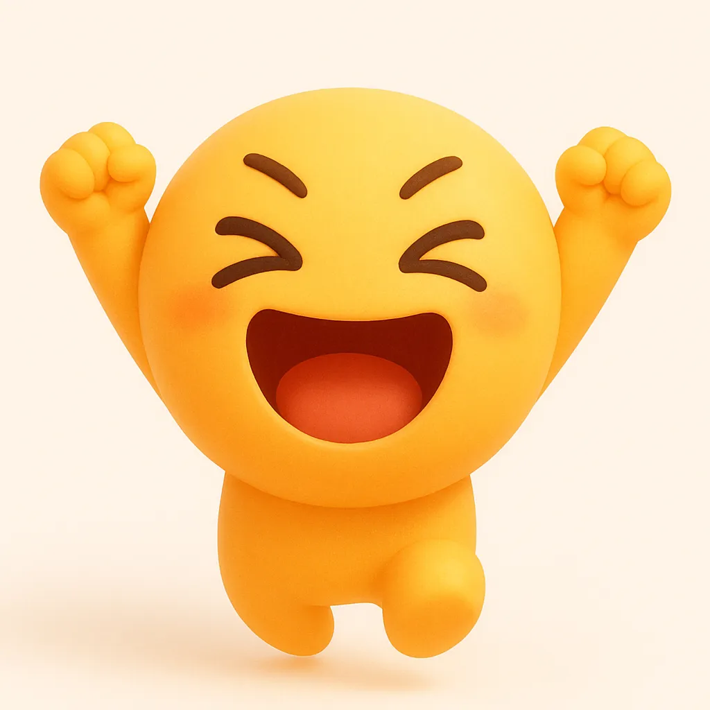 ぷに顔文字シリーズ・キター｜両手を上げて走り出すようなぷに顔文字シリーズ・キターは、ｷﾀ━━━(ﾟ∀ﾟ)━━━!! の勢いそのままに、歓喜の瞬間をコミカルに再現した元気なリアクションスタイルです。
