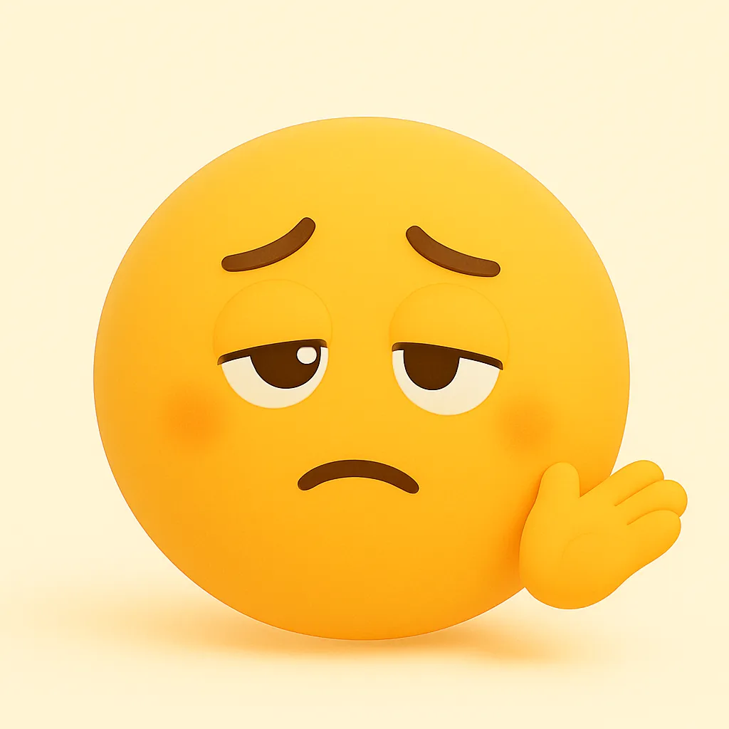 ぷに顔文字シリーズ・汗｜ちょっと照れたようなぷにっとした表情に小さな手を添えて汗をぬぐうようなしぐさ。背景は淡色で統一し、柔らかい空気感が特徴。アスキー：(*´-｀*)💧