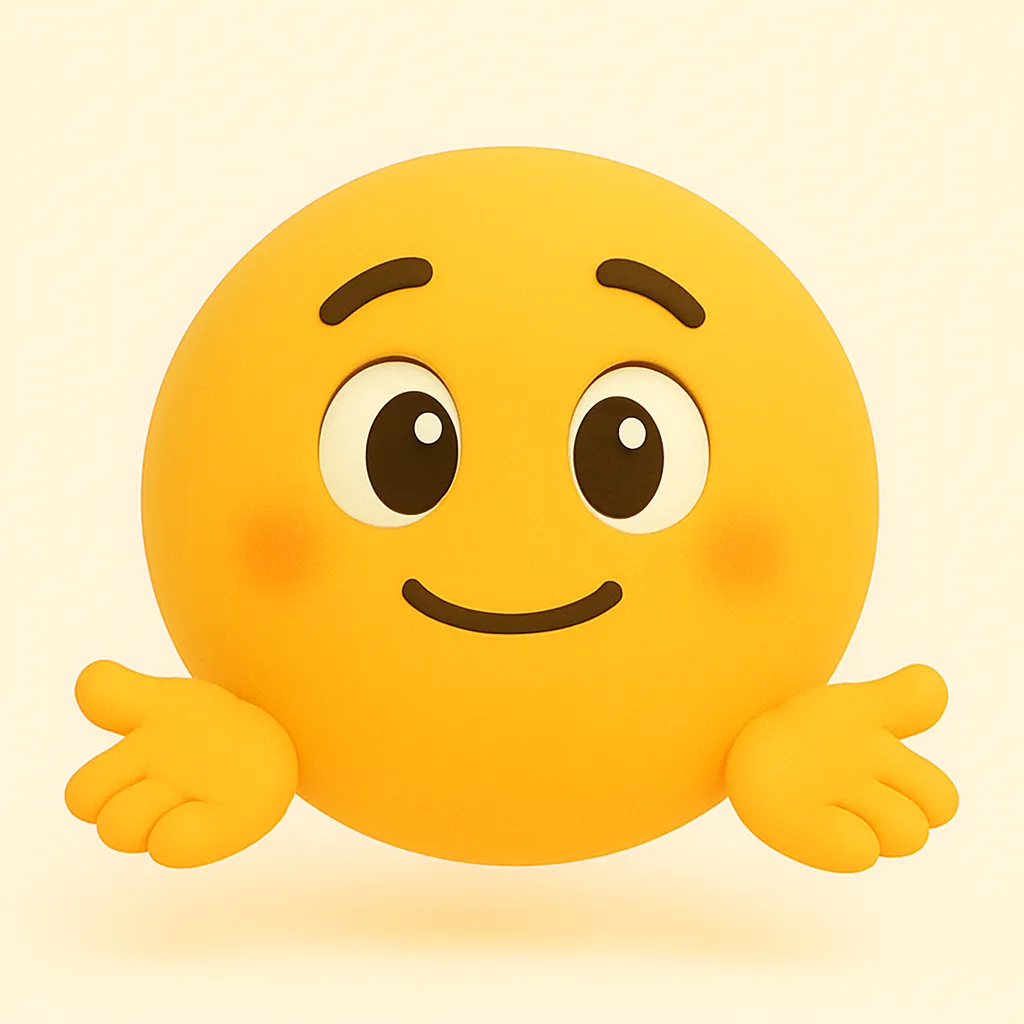 ぷに顔文字シリーズ・どうぞ｜両手を差し出し微笑むポーズで「おまかせ」や「どうぞ」を表現。ぷに顔文字シリーズの中でも特に優しい雰囲気が漂う。アスキー：( ´ ▽ ` )っ🍵
